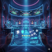 An illustration showing the process of casino gaming in Europe in which symbols of legal regulations and fair play are clearly shown.